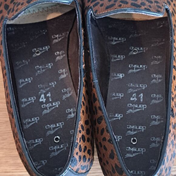 Dansko Olivia Women’s 11–11.5 41 Calf Hair Cheetah Print Leather Slip-On Loafers - Picture 4 of 10
